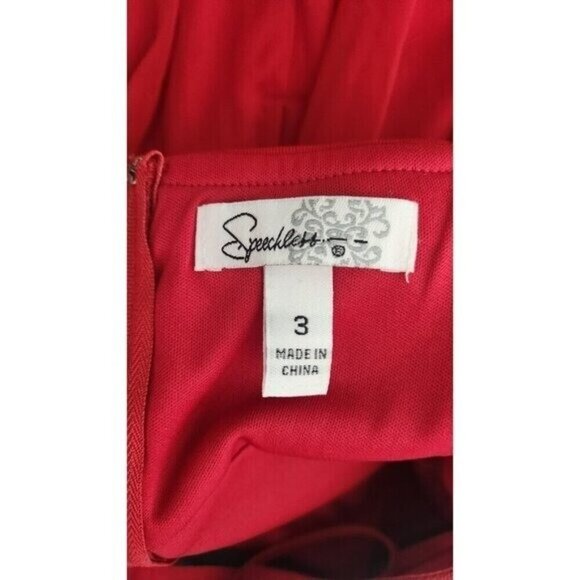 Speechless Red Rhinestone Sparkly Formal Mesh Halter Short Dress Size 3 - Picture 7 of 8